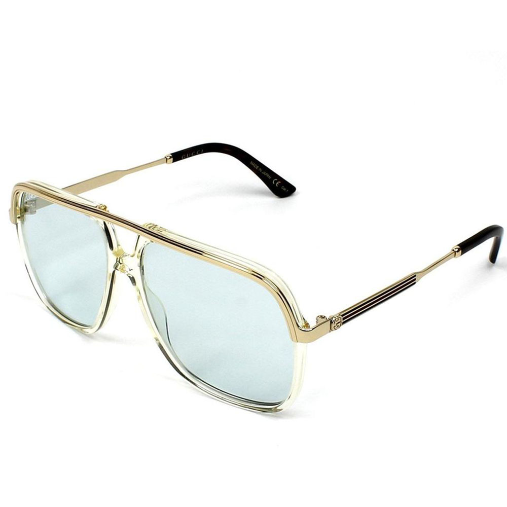Gucci Gg0200s 005 Clear And Gold Unisex Sunglasses See My Glasses