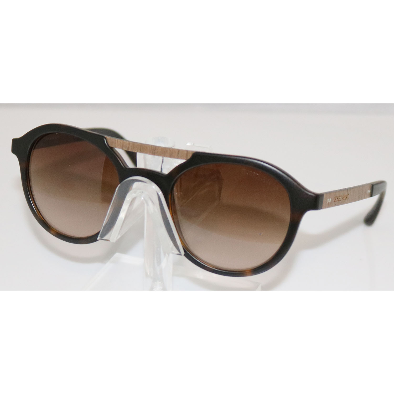 New Giorgio Armani AR8095 5089/13 Matte Havana & wood Sunglasses - See ...